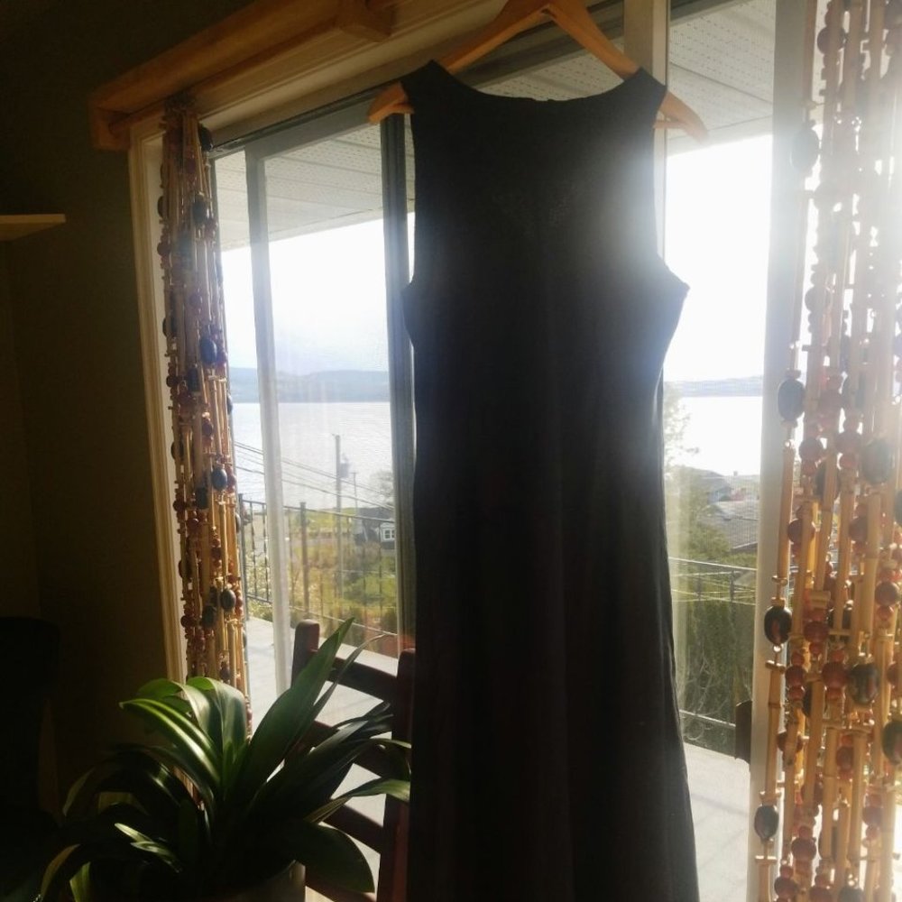 Banana Republic 100% Linen + Cotton Black Dress - Plus/Size 14